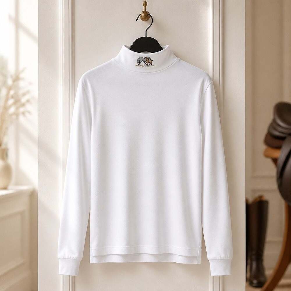 Miller's Sportific Equitails White Horse Embroidered Turtleneck #402